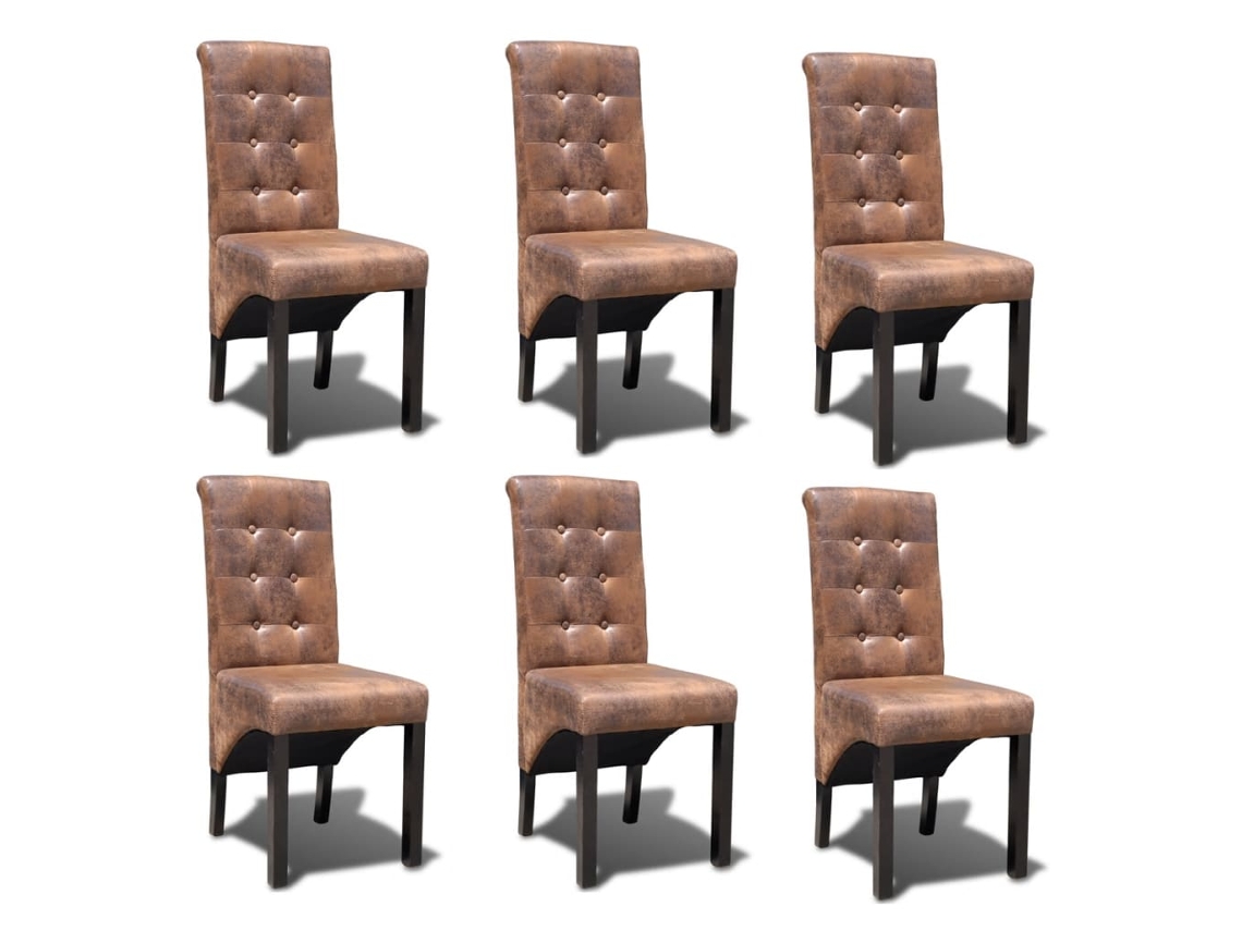 Dining Chair, Dining Chairs Vidaxl Marrom Tecido (n/a)