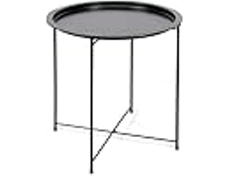 Mesa Redonda Dobrável em Metal Preta Ø47X50 5 THE SECRET HOME