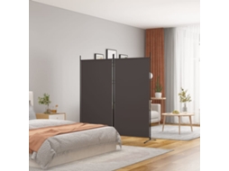 Divisória de quarto com 2 painel 175x180 cm castanho tecido