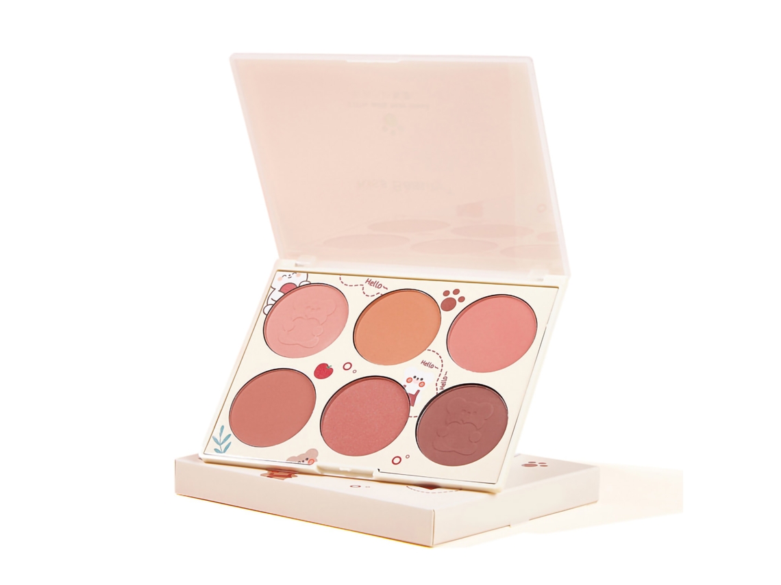 Paleta De Rubor De 6 Colores Para Maquillaje Facial Y De Mejillas