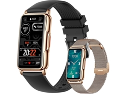 Smartwatch H80 Dourado e Preto com Monitor de Fitness e Saúde Ly Ebike