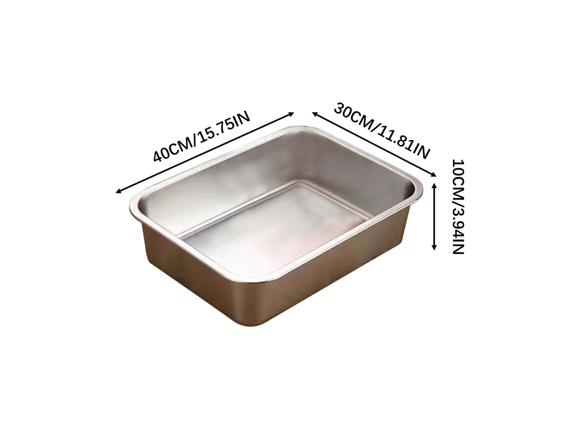 Bandeja de aço inoxidável para areia de gato (10 cm)