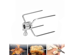 Garfos Universais Para Churrasco Em Aço Inox - Clipe De Carne Com Parafuso De Bloqueio Para Espetos De Frango E Grelha
