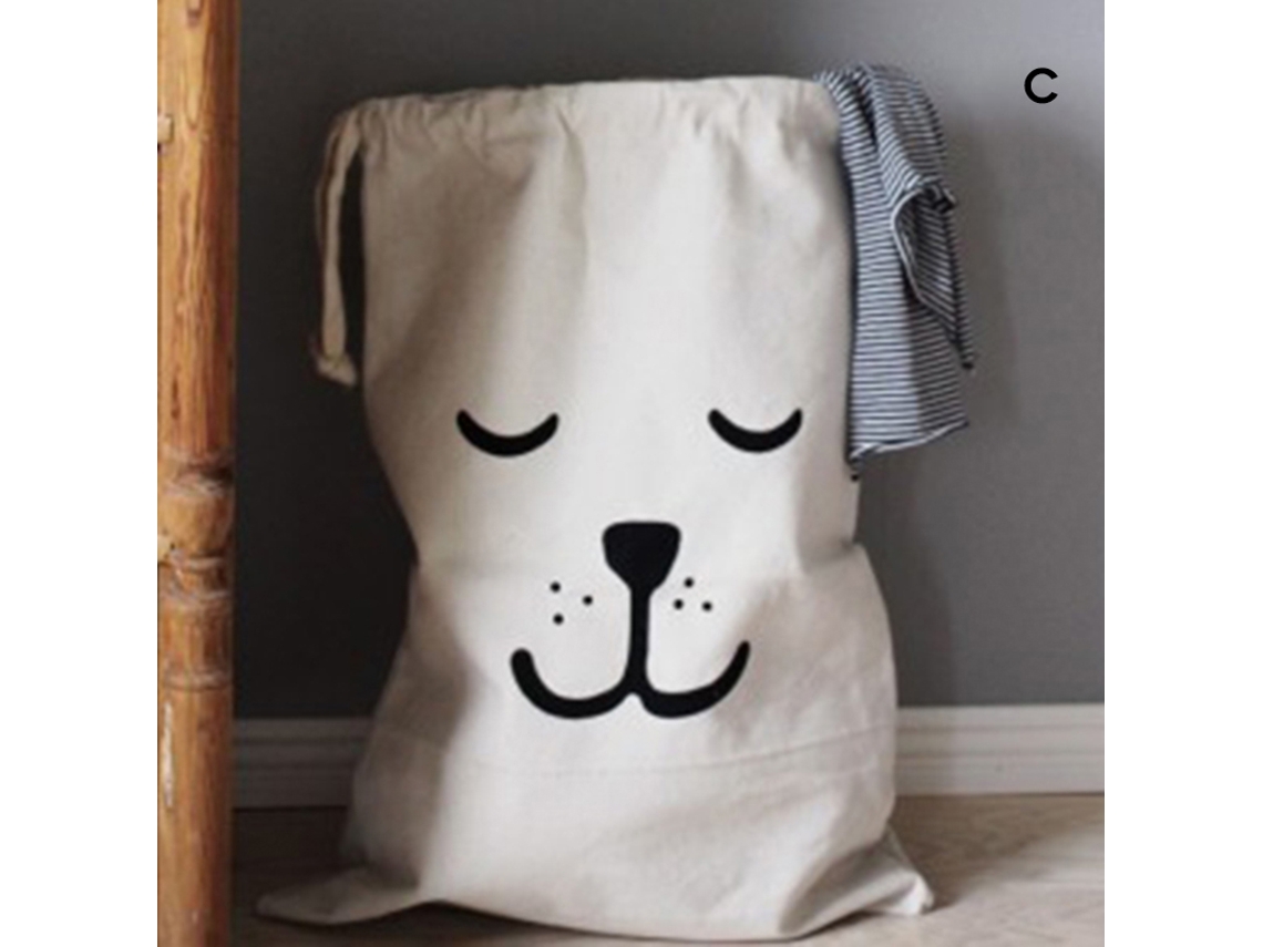 Saco Organizador Grande De Lona, Saco Para Roupa Suja, Saco Fofo Com Cordão Estampado Para Roupas, Brinquedos E Diversos