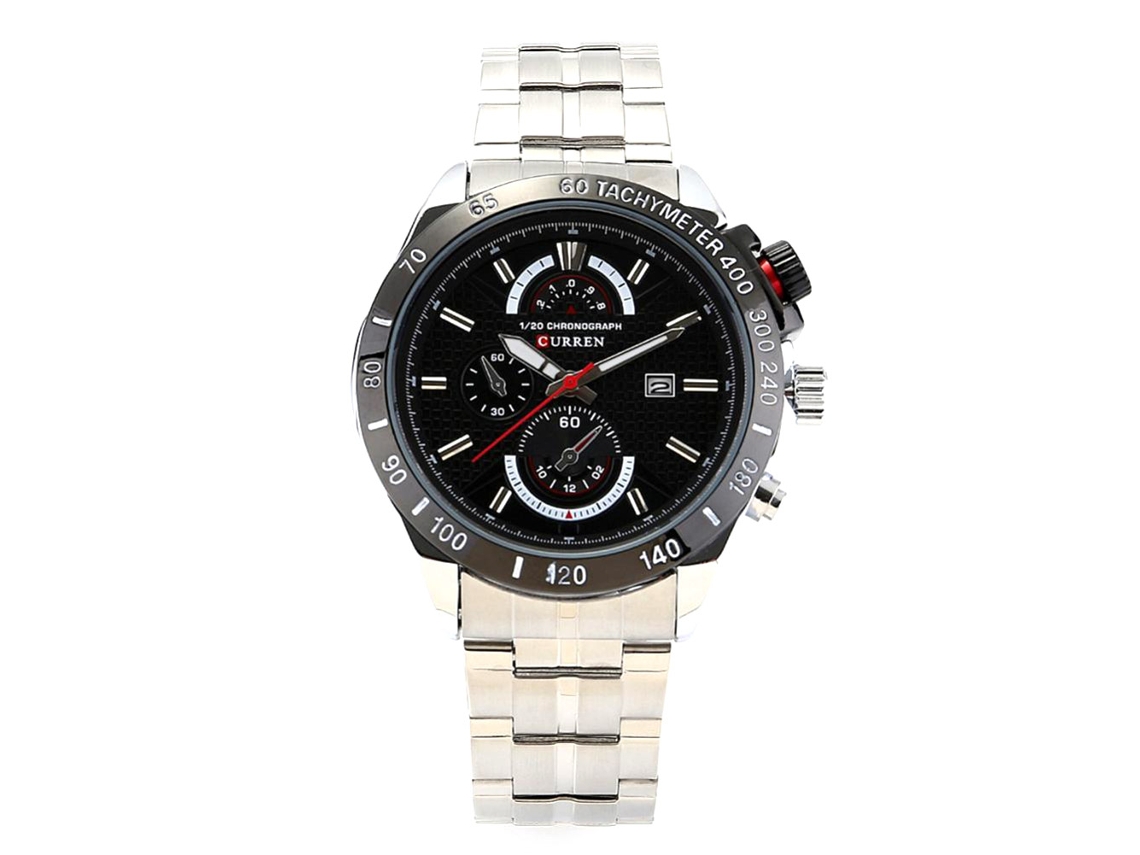 Relógio masculino de quartzo com pulseira de metal ajustável, à prova d'água e moderno.