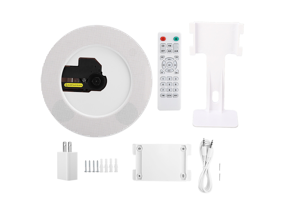 Reprodutor de Cd Portátil de Parede Yr Q100 com Bluetooth, Alarme, Usb, Controle Remoto S/MARCA