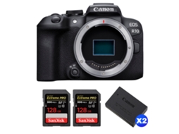 Eos R10 + 2 Sandisk 128gb Uhs ii 300mb/s + 2 Canon Lp e17 + Ebook “20 Dicas para Fotos Que Impressionam” CANON