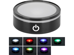 Base De Luz Branca Colorida, Multimodo, Ativada Por Toque, Plana, Preta, Led Cristal, Para Exibição De Artesanato, 7, 9x