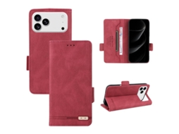 Capa De Couro Para Iphone 17 Pro Com Fecho Magnético