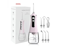 Irrigador Oral Yizhood 5 Bicos 3 Modos Usb 300ml Tanque Rosa