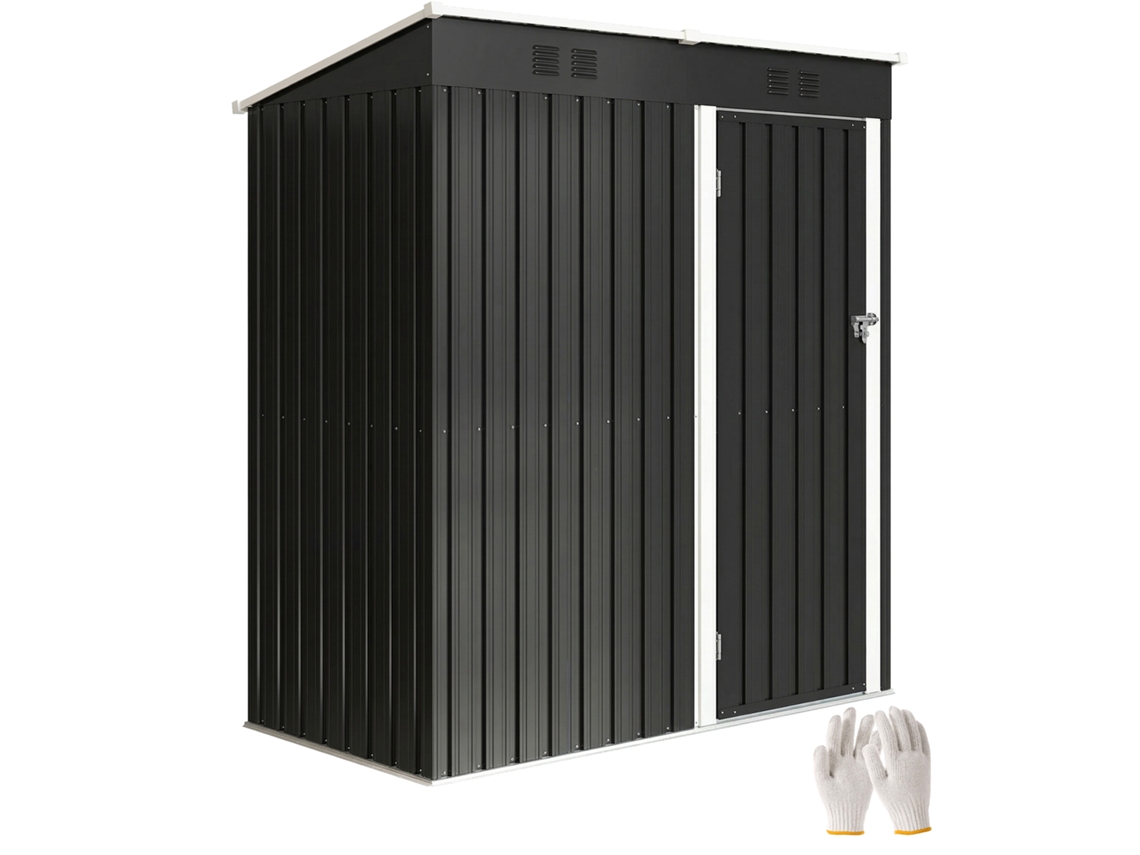 Abrigo de Jardim BTFORUS 1.37 m² com Porta com Fechadura e Grelhas de Ventilação (163x90x179cm)