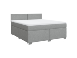 Cama com Molas/Colchão 180x200 Cm em Tecido Cinzento Claro MAISON EXCLUSIVE