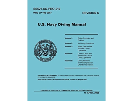 Livro US Navy Diving Manual Revision 6 April 2008 de U S Department of the Navy Naval Sea Systems Command (Inglês)