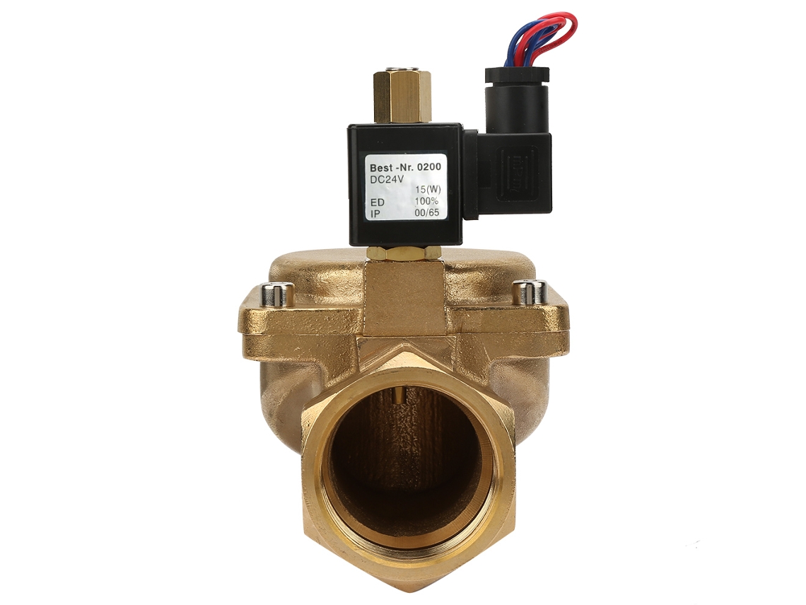 Válvula Solenóide Elétrica Brass Laxiscreed Normalmente Aberta Para Água E Ar