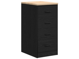 Armário De Arrumação Da Garagem Vidaxl Preto Madeira De Pinho (40x51x85 Cm)