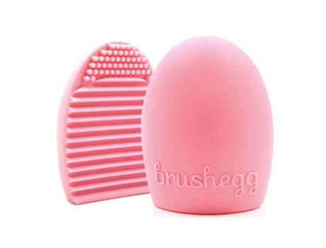 Limpeza De Pincéis Brushegg Rosa Compacto Prático Fofo