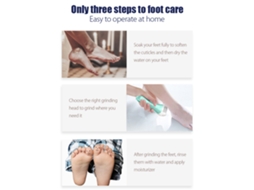 Experiência em esfoliação, lixa elétrica para pés para pedicure profissional em casa, removedor de pele morta com rolo grosso, rolo fi -SLOWMOOSE