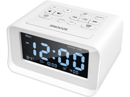 Rádio relógio com Alarmes Duplos, USB BRILVIBERA (branco)
