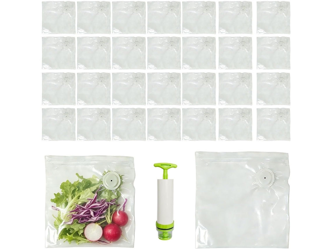 Sacos Para Seladora A Vácuo Alimentos, Recipiente Hermético Com Bomba | Sacos A Vácuo Para Sous Vide Frutos Do Mar