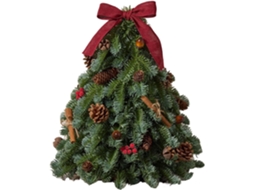 Mini Árvore De Natal Artificial De Pinheiro Com Laço | Decoração De Mesa Em Miniatura