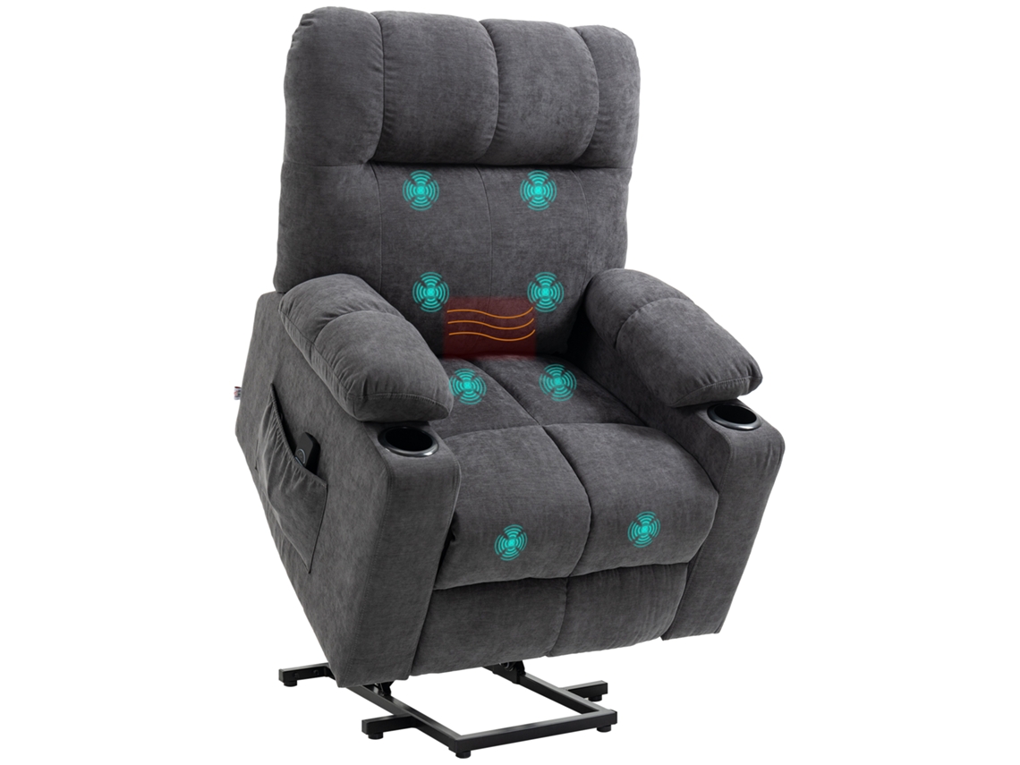 Poltrona e Encosto Ajustáveis com Apoio para os Pés, Capacidade até 150 Kg SINI TECH STORE (90x96x98 cm) Marrom