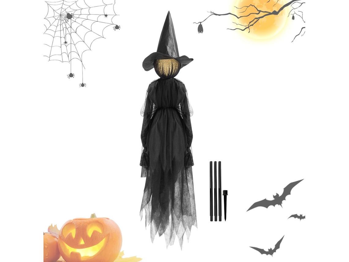 Decoração de Bruxa para o Halloween Bruxa Iluminada para Jardim, Decoração Assustadora para Jardim, Bruxas Falantes CHABERLU