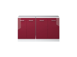 Armário Armazenamento Inclinado Lote 2 Bordo Vinho Lacado 140 X 60 Cm VICCO