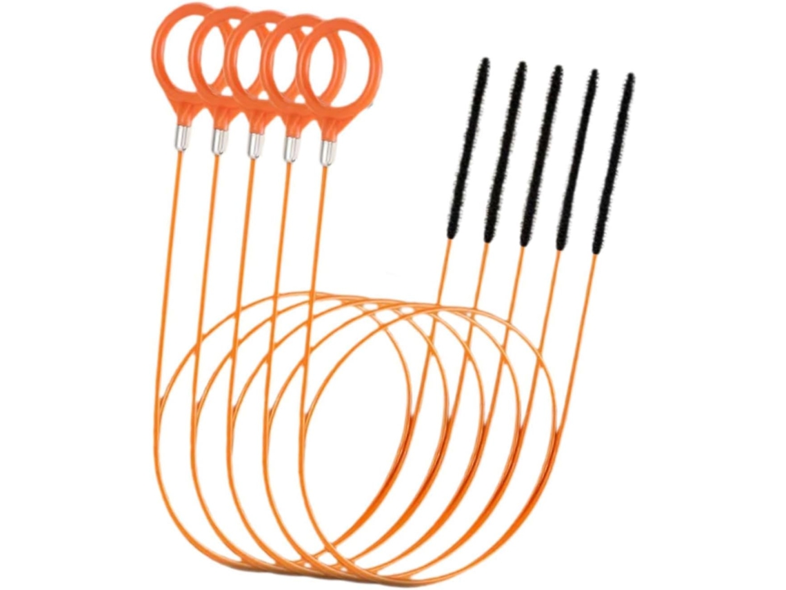 Conjunto De 5 Peças Baoblaze Para Desentupir Ralos Com Cabelo, Desentupidor Flexível,