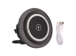 Cargador Inalámbrico Magnético para Coche de 15 W Con Carga Rápida, Luces Rgb, Ajuste de 360° Y Soporte Ventilado.