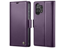 Capa Para Samsung Galaxy A04 Borboleta Fivela Litchi Textura De Telefone De Couro Rfid Antirroubo Roxo Perolado