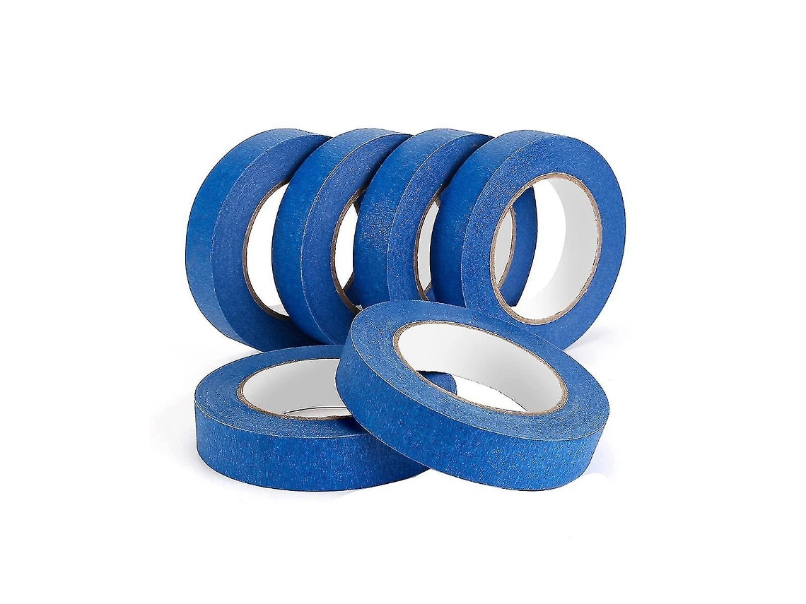 Lurelia Fita Crepe Para Pintura, Mascaramento E Decoração, Azul, 6 Peças, 2,5 Cm X 55 Jardas, 2,5 Cm X 50,8 M