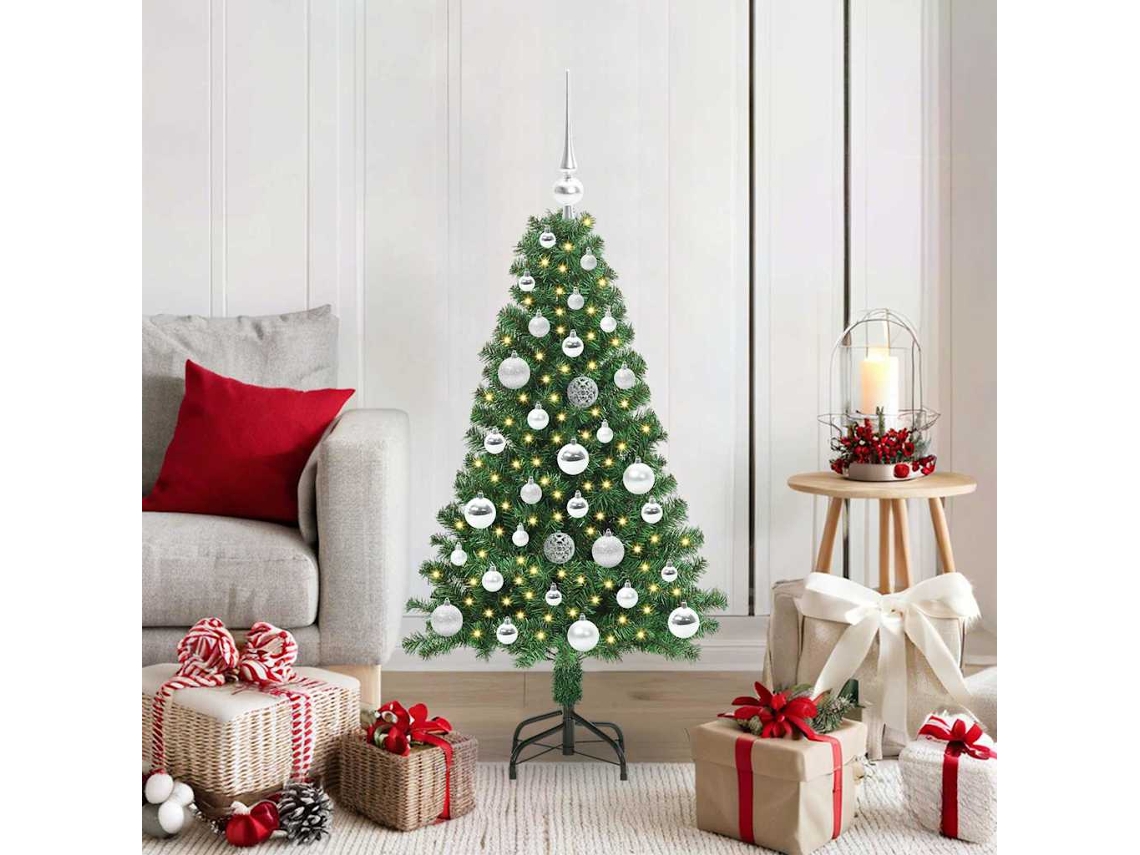 Vidaxl Árvore De Natal Artificial Verde 120 Cm Pvc, Aço E Plástico
