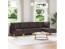 Vidaxl Conjunto De Sofá Modular Com Armazenamento 5 Unid. Tecido