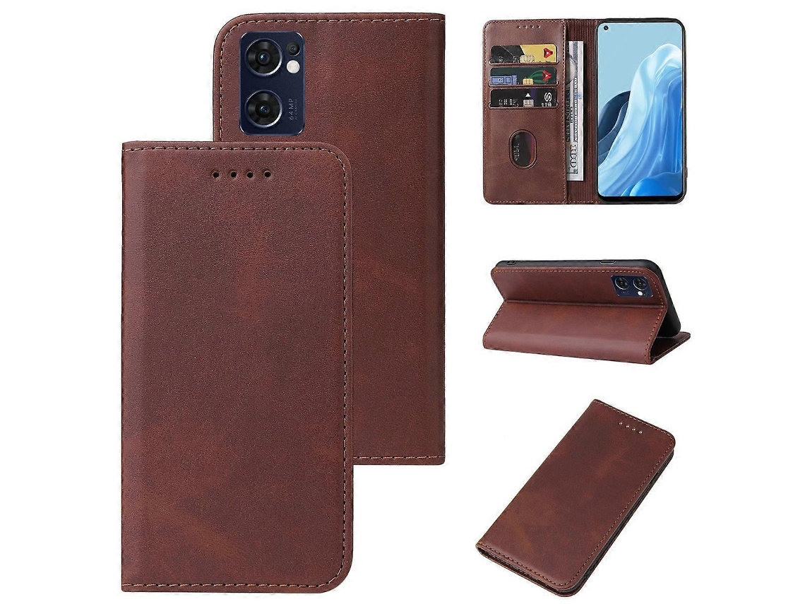 Capa De Couro Com Fecho Magnético Para Oppo Reno7 Se 5g