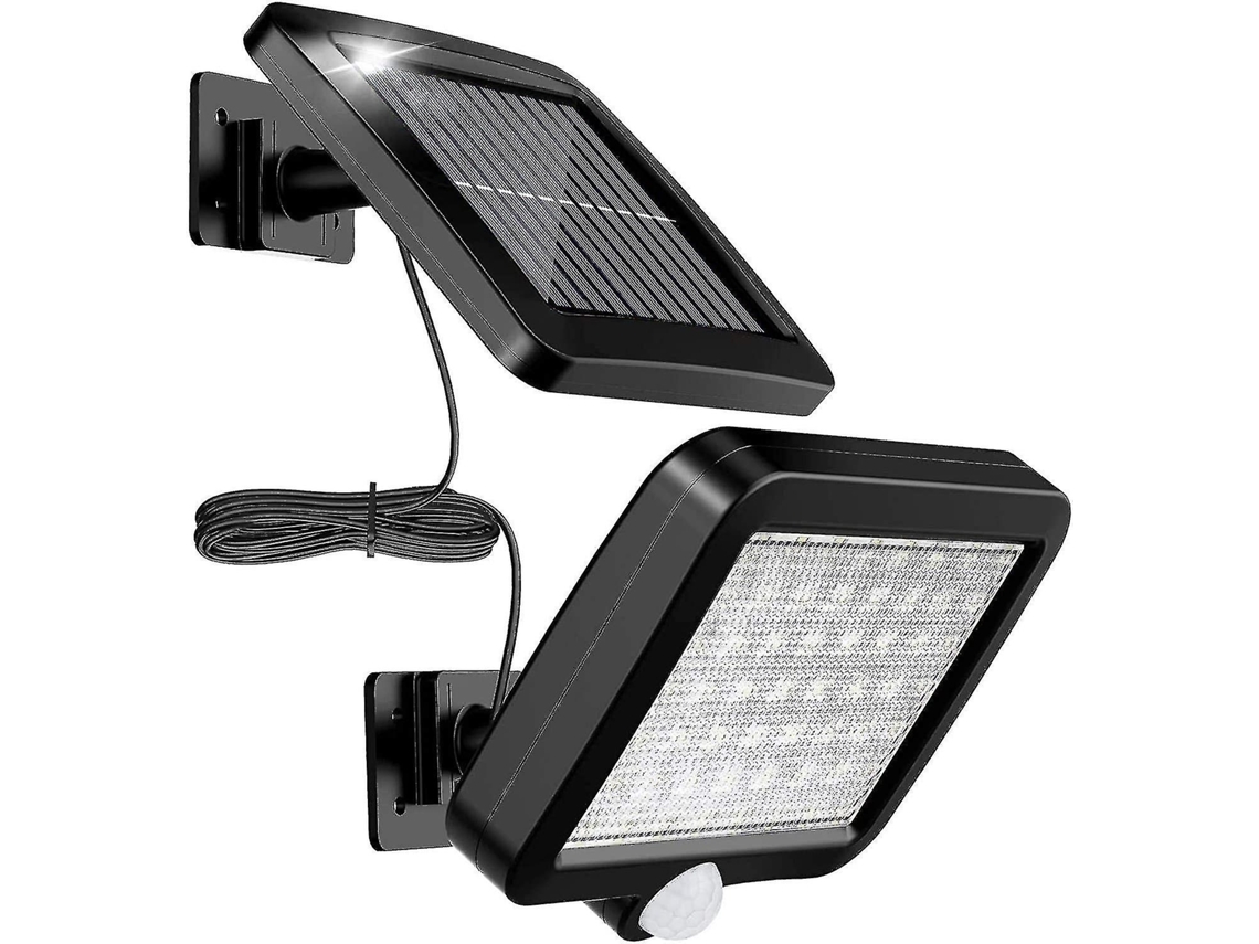 Luz Solar Exterior com Detector de Movimento 56 LED, IP65, Cabeamento 5m, Impermeável para Jardim | S/MARCA