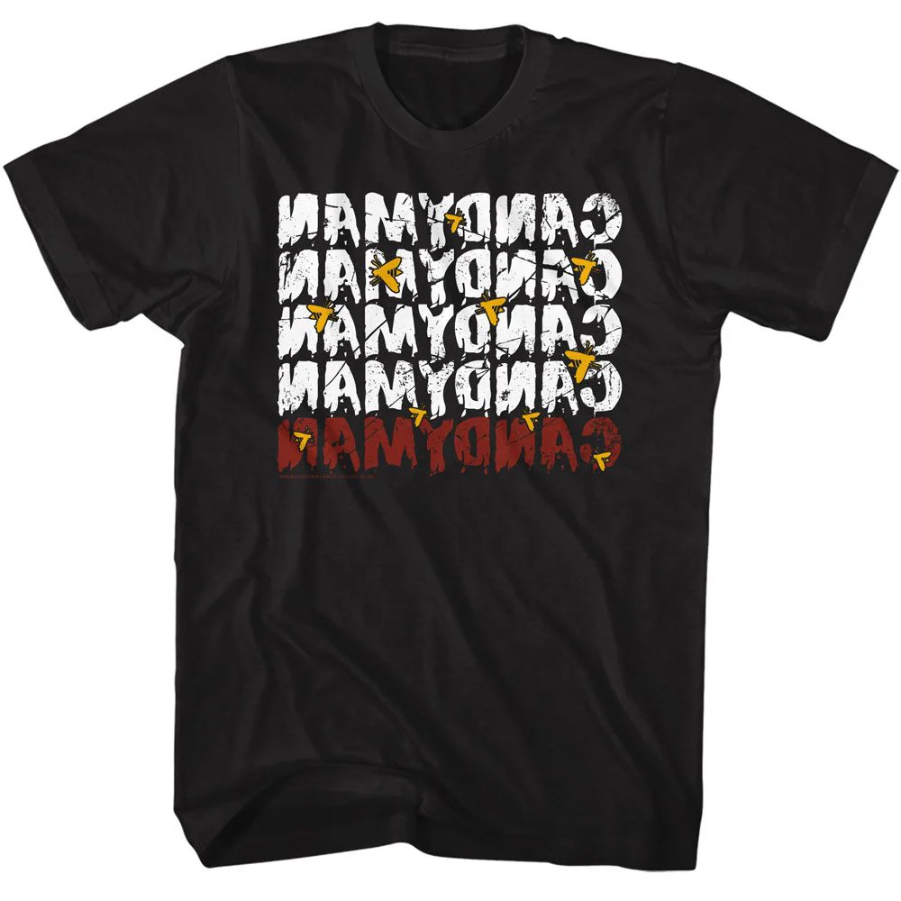 Unisex Adult T-shirt Rockinstone Candyman Mirror Repeat Black Sizem