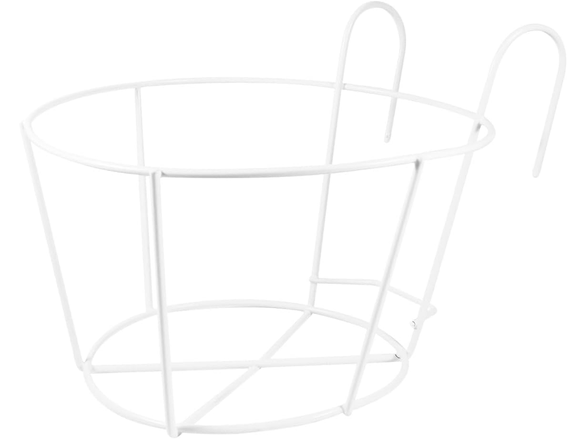 Kichouse Kit de 2 Suportes de Ferro para Vasos de Flores, Brancos e Redondos, Que Economizam Espaço e Não Danificam o CHABERLU