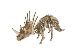 Modelo 3d De Madeira. Triceratops. 36 Peças. 27x10x13 Cm.