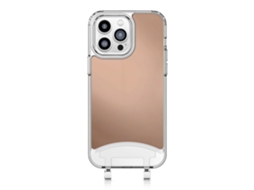 Lurelia Capa Tpu Com Cordão Para Iphone, Metal, Antichoque, Espelho, Transparente