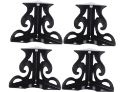 Conjunto De 4 Pés Apoio Vazados Em Ferro Preto Para Móveis, Ideais Para Sofás E Racks De Tv Resistentes Decorativos