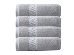 Conjunto de Toalha NEVEANCE Luxuoso Banheiro Rápido Macias Algodão Cinzento - 4pcs (75x35cm)