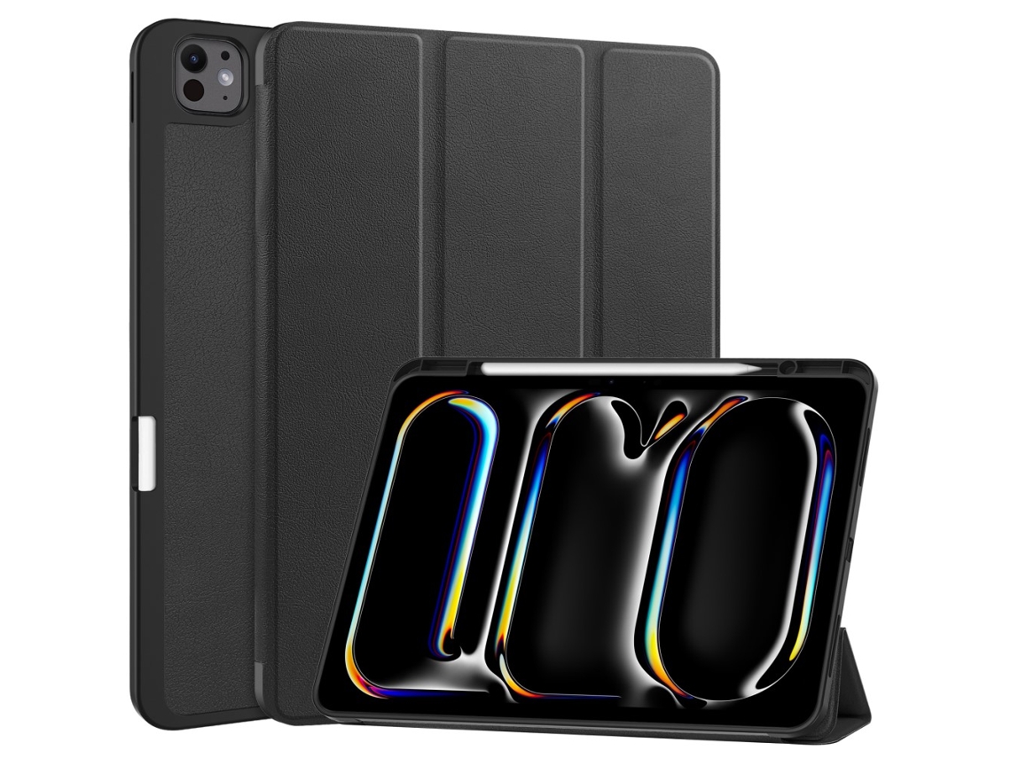 Capa dupla para iPad Pro 13 de 7ª geração (2024) com porta-caneta, Preta