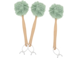 Conjunto De 3 Escovas Banho Lifkome Com Base Em Nylon E Cabo Longo Madeira Para Limpeza Remoção Do Excesso Óleo Durante