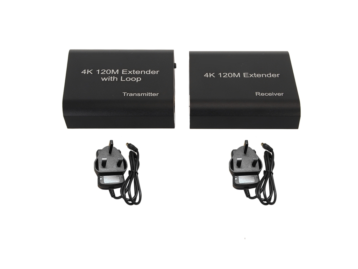 extensor Kvm Interface Multimídia Hd 4k 30hz Canal Único 120m Plugue Uk