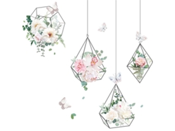 Adesivos De Janela De Vidro Autocolantes Decoração Parede Casa Quarto Sala De Estar Ornamentos Cesta Suspensa Flor