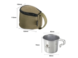 4 Copo Sierra Inox 210ml Com Saco Para Camping