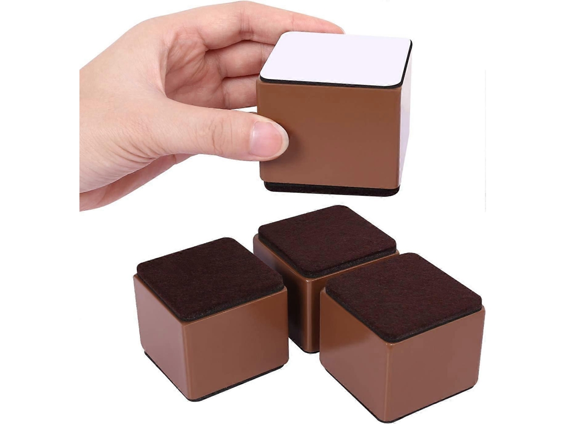 Elevador De Móveis De 5 Cm, Elevador De Cama De 6 Cm De Comprimento, Pode Elevar 5 Cm Para Sofá, Cama E Guarda Roupa, Quadrado Marrom Aquaforge