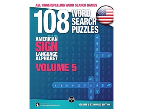 Livro 108 Word Search Puzzles With The American Sign Language Alphabet, Volume 05 Asl Fingerspelling Word Search Games De Lassal (inglês)
