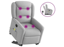 Vidaxl Poltrona Elevatória De Massagens Tecido Cinzento-nublado