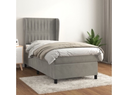Vidaxl Cama Com Molas/colchão 90x190 Cm Veludo Cinza-claro